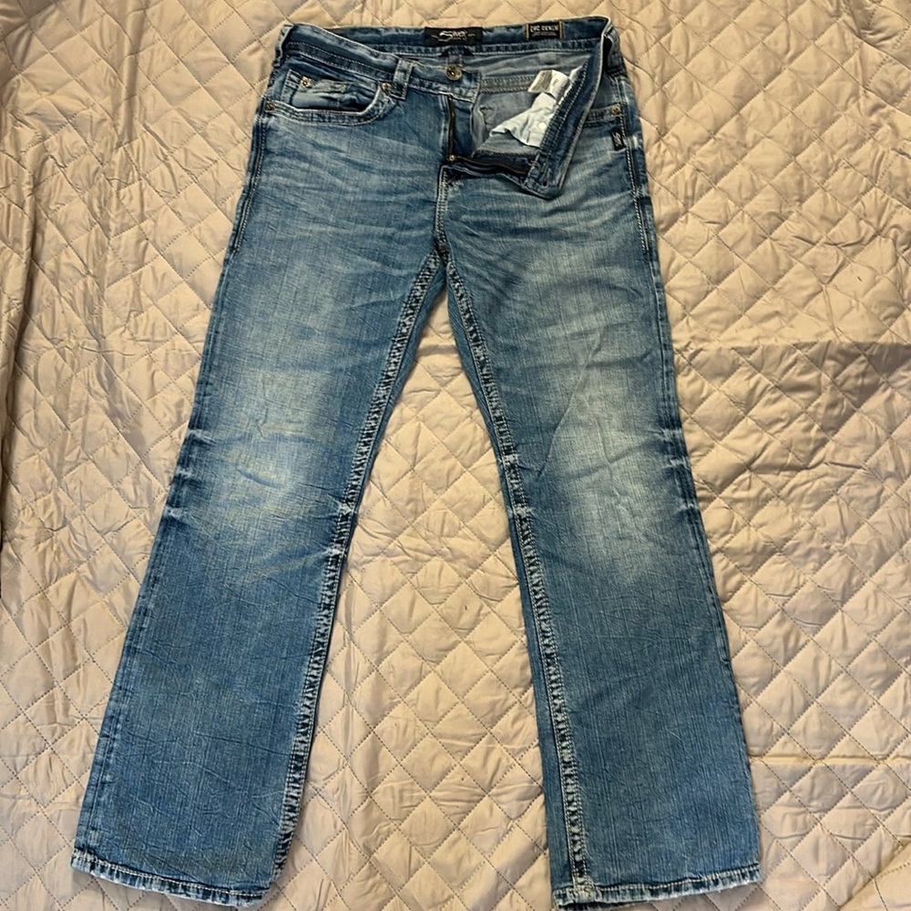 MENS CRAIG SILVER JEANS W34/L34